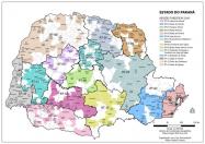 Mapa com as regiões turísticas do Paraná